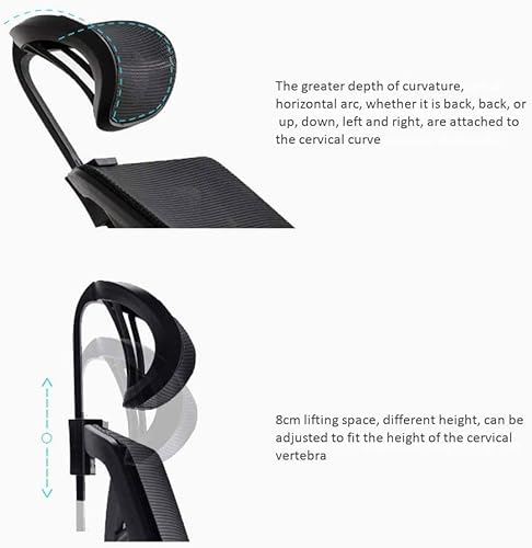 Miniatura 5 de Silla de oficina ergonómica con asiento de malla transpirable, silla de computadora con altura ajustable del asiento y respaldo reclinable (un color)