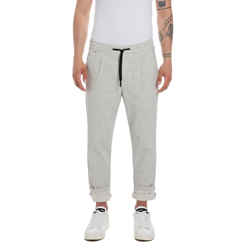 Replay Men's Stretch Trousers, Light Grey 010 (Grey), 27W / 30L