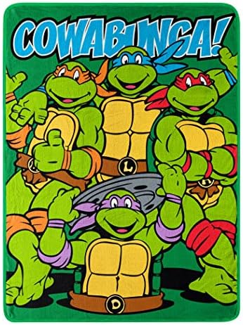 Northwest Nickelodeon Fleece Throw Blanket Teenage Mutant Ninja Turtles, Cowabunga Dudes, 46" x 60"