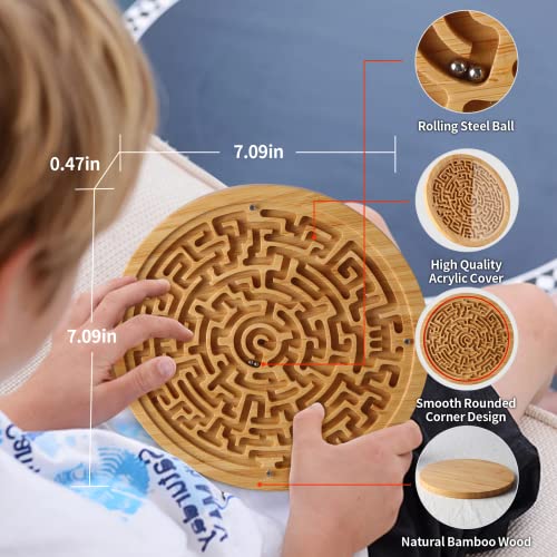 Laberinto de Madera Redondo para Niños y Adultos miniatura 3