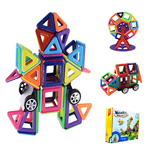Blocs de Construction magnétiques,Mini Jeux Construction Aimanté ,Jouets éducatifs ?de Jeu de Blocs de Construction magnétiques, Grand Cadeau pour Enfants / Filles / garçons (77 Pièces)