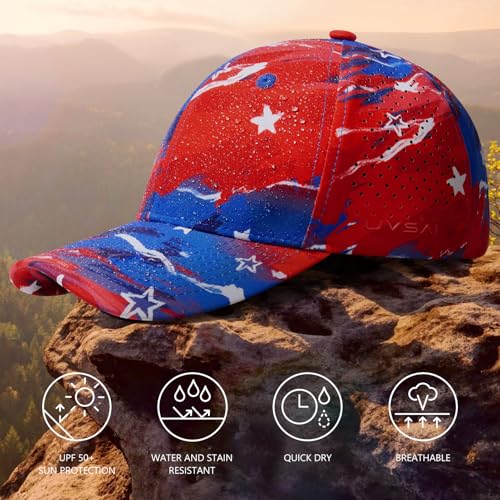 Image of UPF 50+ Performance Water Resistant Baseball Cap Lightweight Breathable Hat Golf Running Boat Hiking for Men Women