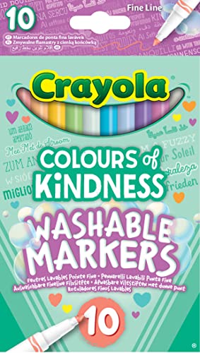 CRAYOLA Marcadores de líneas finas lavables de colores surtidos (paquete de 10) | Colores que...