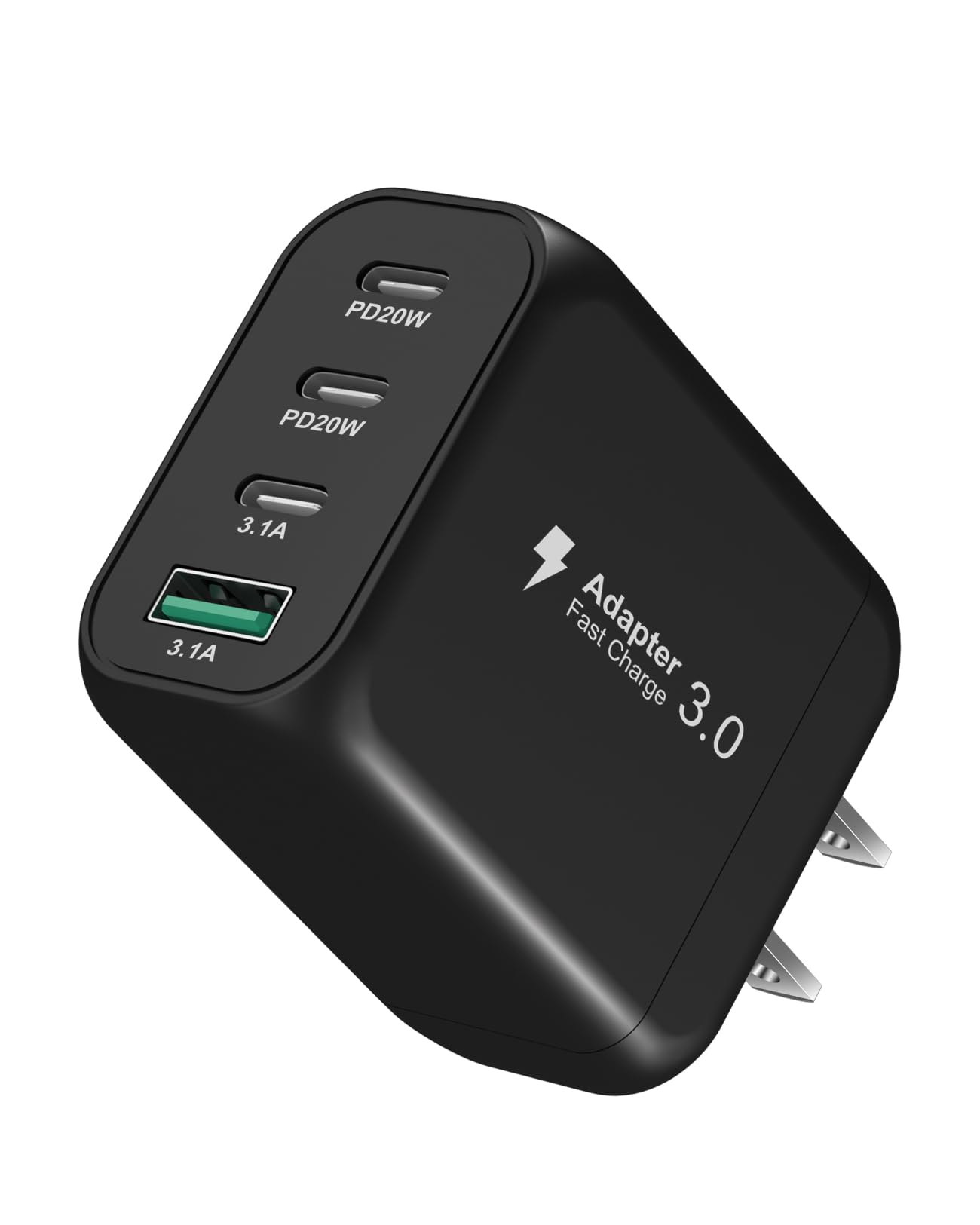 USB C Wall Charger, 40W 4 Port USB C Fast Charging Block with Dual Port PD + QC Wall Plug Multiport Power Adapter Type C Block Box for iPhone 15/14/13/12/11/Pro Max/XS/XR/8/7, iPad, Tablets, Samsung