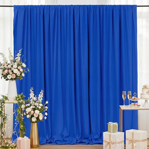 Image of Royal Blue Backdrop Curtains Polyester: 6 Panels 5ft x 10ft Photography Backdrop Drapes - Wedding Party Birthday Decorations