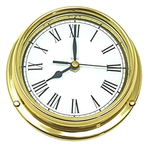 Classic Brass Roman Clock, Heavy Lacquered Brass (1/2kg), Time Wall Clock, Gift, Handmade in England