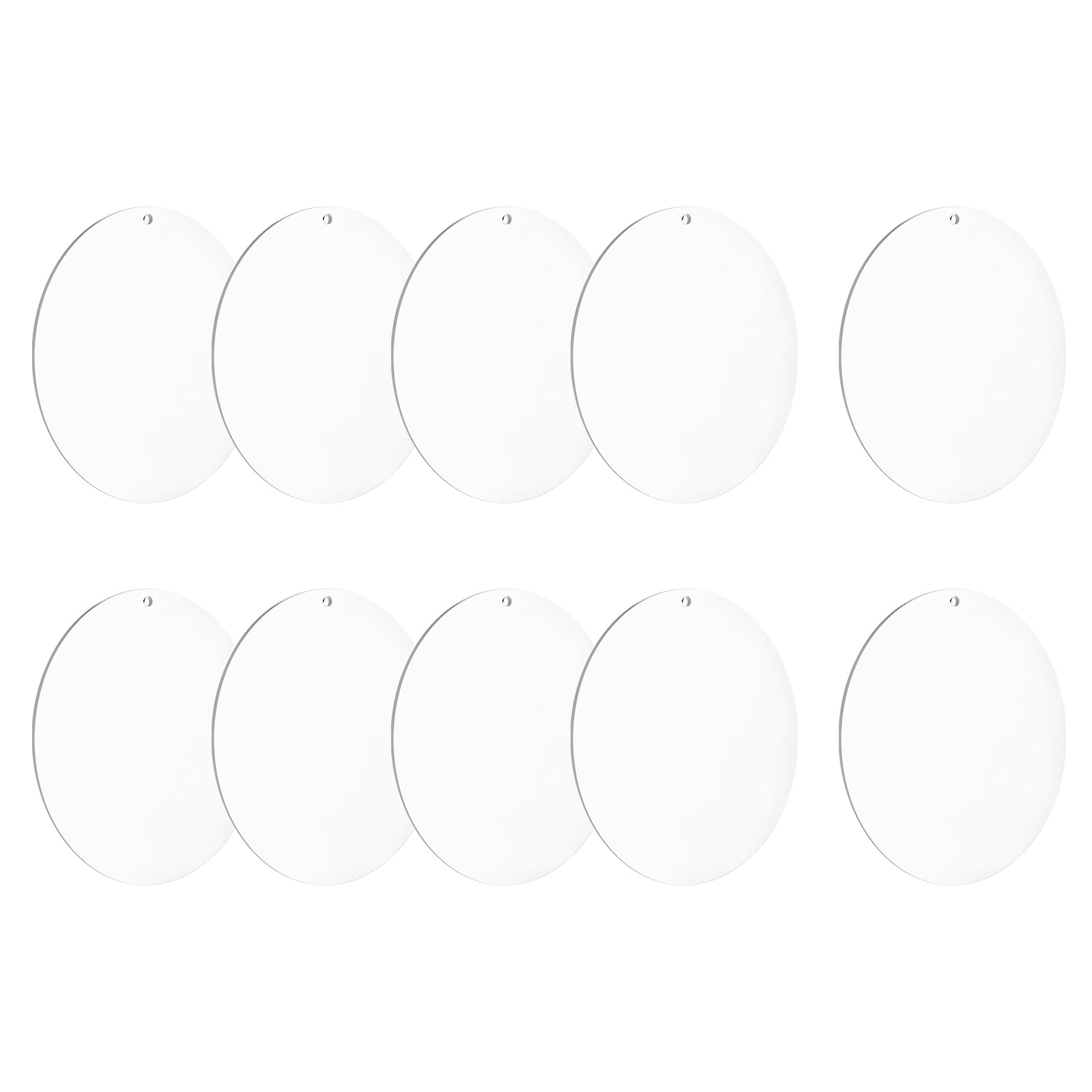 sourcing map Acrylic Keychain Blanks, 10Pcs 3.9 Inch Round Clear Acrylic Keychains 3mm Thick Circle Discs Blanks with Holes for Crafts, Tags, Pendants Hanging Jewelry Making, Labels