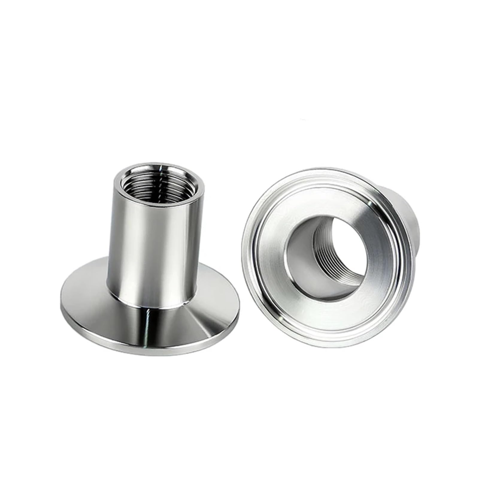 Adaptador de triple abrazadera de acero inoxidable SS304, accesorio de tubería con virola roscada hembra sanitaria, 1/2 ", 3/4", 1 ", 1-1/4" y 2 ", Homebrew(DN65 Ferrule91mm)