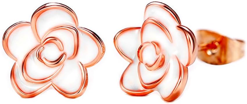 exquisite cherry blossom colored womens flower earrings set with cubic zirconia S925 sterling silver needle earrings are hypoallergenic and suitable for holiday jewelry gifts