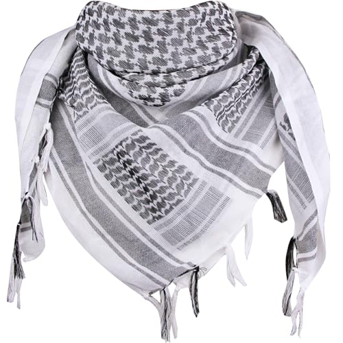 LOOGU Military Shemagh Tactical Desert Scarf/Keffiyeh Head Neck Scarf Arab Wrap with Tassel 43' x 43'