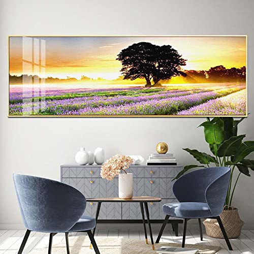 dsdsgog Lavender Posters and Canvas Prints on Canvas Art Painting Wall Art Pictures for Bedroom Living Room Home Decor 20x60cm Frameless