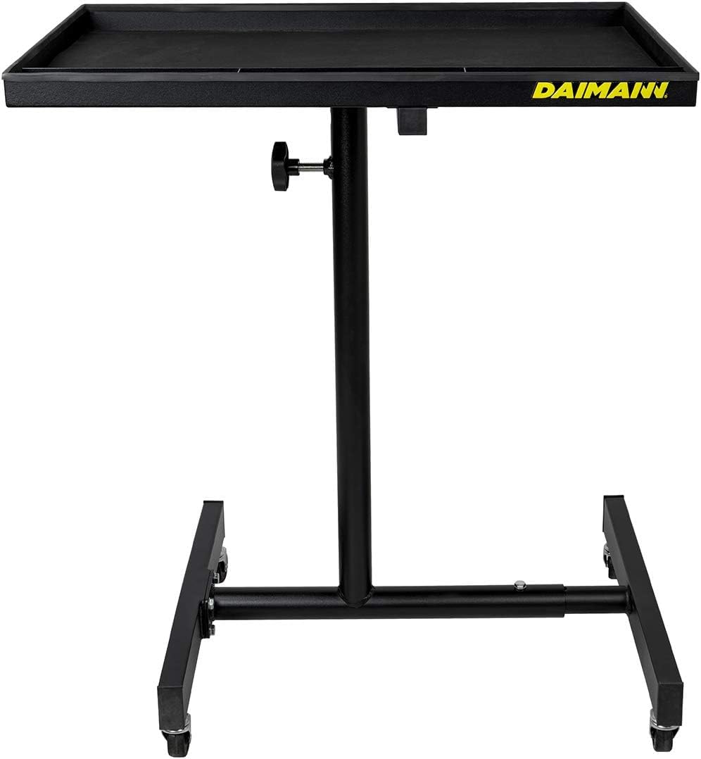 Tavolino Portatile Regolabile in Acciaio con Ruote - Modello FT01, Ideale per Officina e Garage