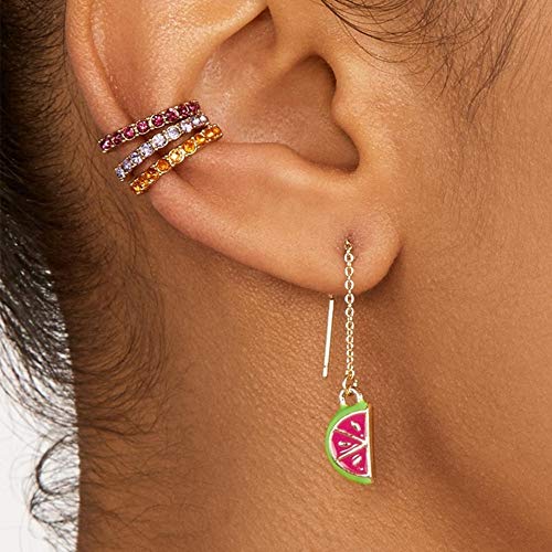 Ear Cuff Colorful Clip on Hoop Earrings for Women 6pcs set3