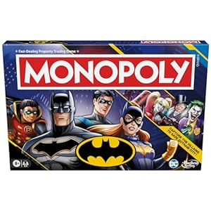 Monopoly Batman Edition Board Game | Monopoly Game for Batman Fans | Ages 8 and Up | 2 to 4 Players | Family Games | Strategy Games for Kids and Adults
