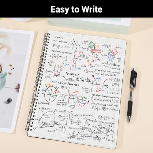 Cahier Carreaux 5mm A4 papier épais 100g pour écrire sans encre qui traverse