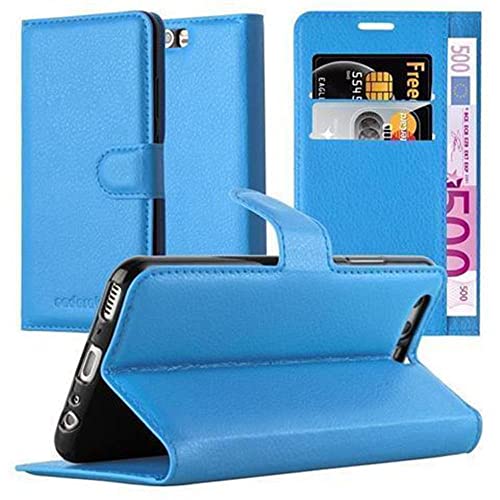 Cadorabo Hülle kompatibel mit Huawei P10 Handyhülle aus Premium Kunst Leder Flip Klappbare Stoßfeste Magnetische [Standfunktion] [Kartenfächern] Cover Hülle für Huawei P10 Tasche in Blau