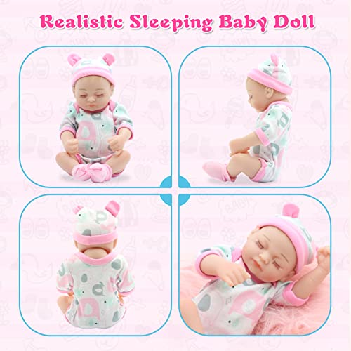 Jrlcgyp 10 Inch Reborn Baby Doll, Lifelike Sleeping Silicone Vinyl Baby Girl, Realistic Close Eyes Doll Gift Set For Ages 3+ #TOP3