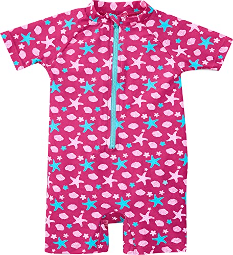 Sterntaler Baby - Mädchen Schwimmanzug Sealife Badeanzug, Magenta, 92
