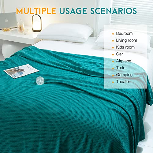 Image of AmyHomie Cooling Waffle Blanket Queen Size, 100% Rayon Derived from Bamboo