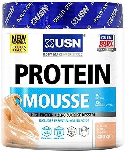 USN Protein Mousse Peach & Mango Flavour 480G by Protein Mousse