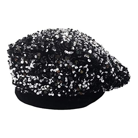 Bling Beret Hat for Women, Silver Cover