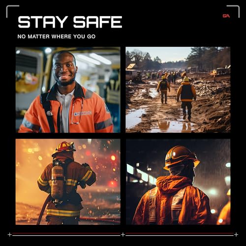 Image of Guardian Angel Elite Series Safety Light, Beacon Device (White Front & Red /Yellow Rear) Rechargeable, Magnetic, Hands-Free Wearable & Mountable LED Flashlight for Construction, Utilities, & Roadside
