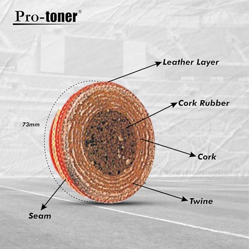 Protoner Cricket Practice Hanging Ball with Rope, Leather Training Ball, Red 3 51V7Wzn+GqL