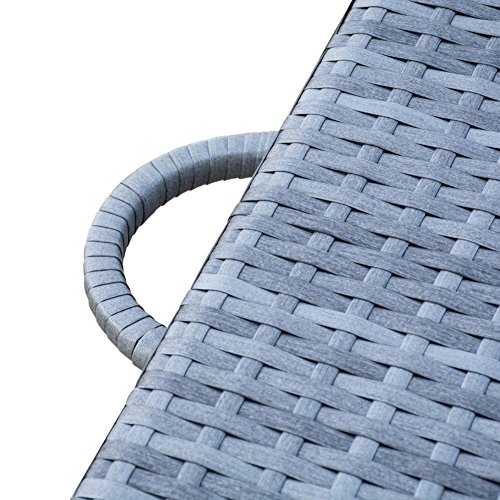 PatioPost Deck Storage Container Box& Garden Bench PE Wicker Outdoor Patio Garden Furniture 110 Gal, Grey - Thumbnail 7