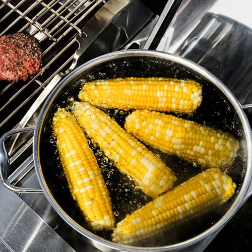 image for HexClad Hybrid Nonstick 10-Quart Stockpot with Tempered Glass Lid, Sta