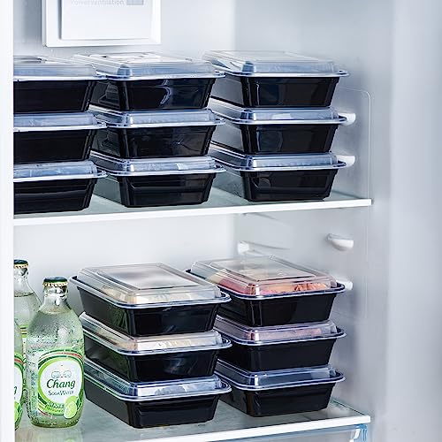 Jaluxing 24 oz Meal Prep Containers With Lids Reusable 50 Pack Extra-thick Plastic Food Storage Black Disposable To Go Lunch Box BPA Free Stackable Microwave Dishwasher Freezer Safe (Formerly FULING) by Jaluxing - Used condition - Image 4