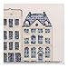 Thea Gouverneur - Counted Cross Stitch Kit - Delft Blue Houses - Aida - 18 Count - Embroidery Kit for Adults - DMC Embroidery Threads and Other Cross Stitch Supplies Included - 552A