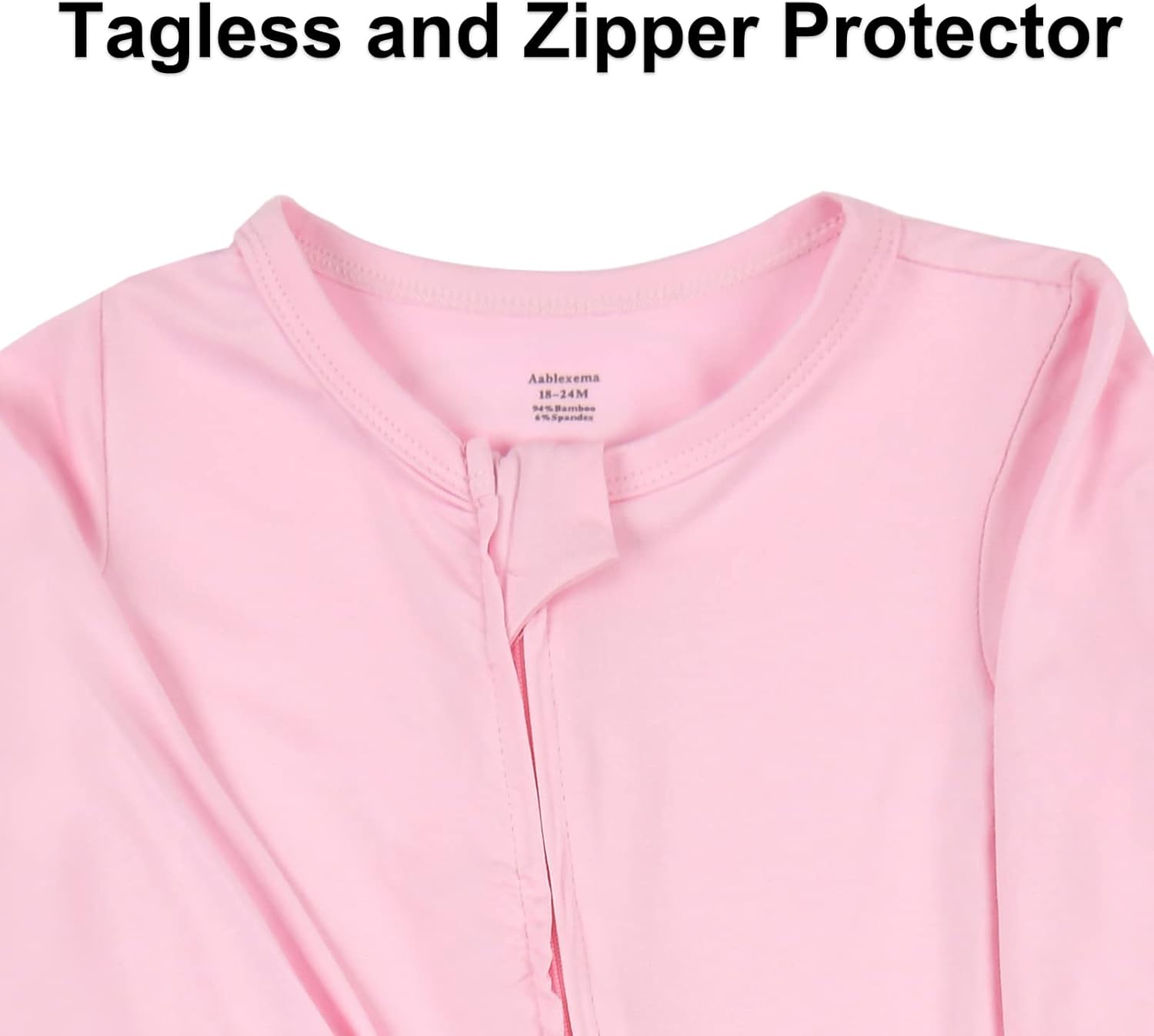 Aablexema Baby Footless Pajamas Zipper with Mitten, Rayon from Bamboo, Infant Long Sleeve Romper Pjs - Image 4