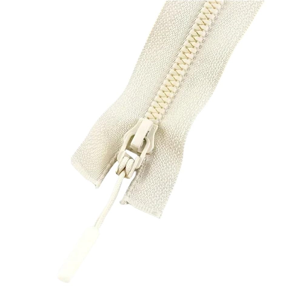 DIY Craft Zipper 2pcs Resin Zippers No.5, Length 15-25cm Close-End/40-80cm Open-End Lightweight for DIY Sewing(Off-White,15cm)