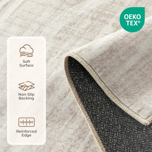 WITSHOCK Tapete 9x12 pies Beige diseño ondas modernas miniatura 6