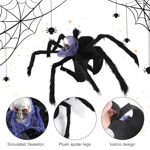 Halloween Spinne Kostüm für Hund Katze, Lila Schädel Kostüm für Hunde und Katzen, Cosplay Spider Kostüme für Hunde und Katzen, Haustierkostüm für Halloween Cosplay (M)