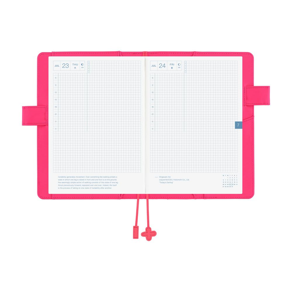Hobonichi Techo A5 Planner Cover Makoto Matsubayashi: Pink Flowers (Cousin Size, Cover Only) - Image 4