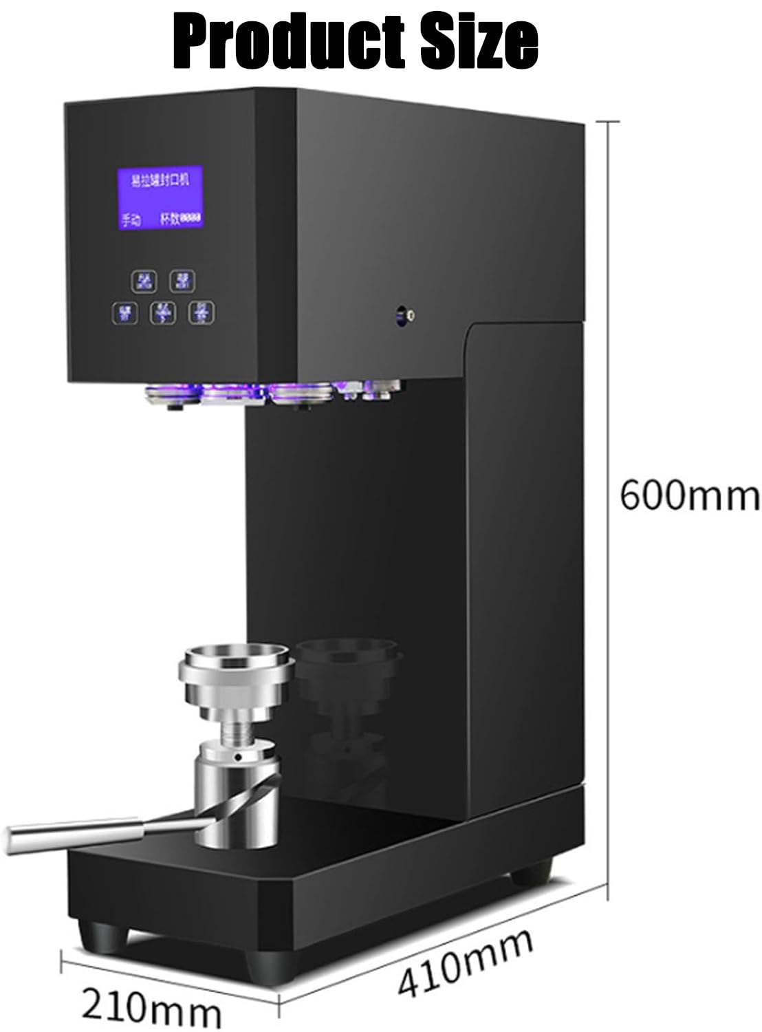 Macchina Sigillatrice Automatica per Lattine, Macchina Sigillatrice Elettrica per Lattine da 370 W, Sigillatrice per Lattine di Latta Calibro 55 Mm Black