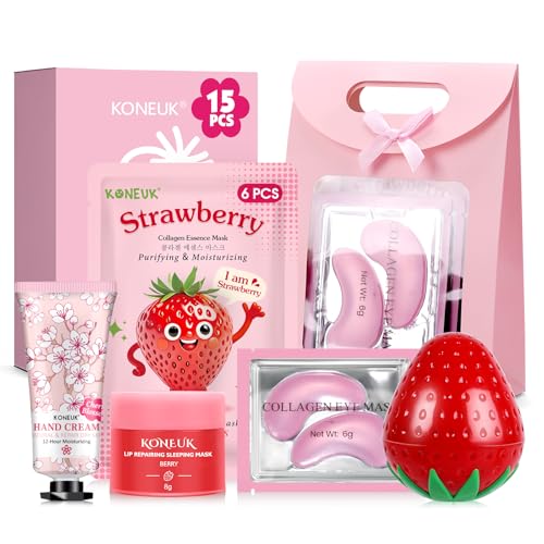 15 PACK Skincare Gift Set for Teen Girls, Travel Kit & Skin Care Gifts with Under Eye Patches,...