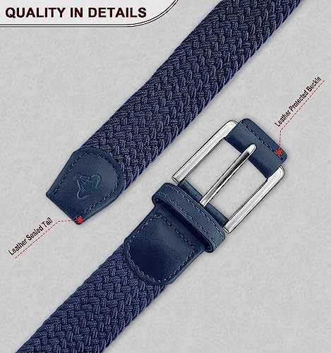 Image of Stretch Belt Men,Bulliant Mens Woven Stretch Braided Belt 1 3 /8