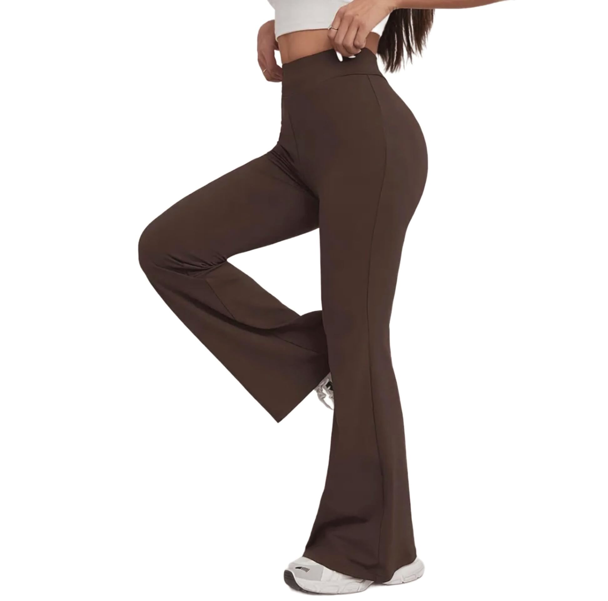 khwaish store Women High-Waisted Flared Bootcut Bell Bottom Slim Fit Legging Pant for Yoga Gym Workout Outdoor | Abdominal Control Pants-picture-14
