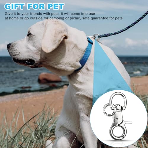 cersaty® 8 Stk Bolzenkarabiner, Scherenkarabiner mit Drehgelenk für Hundekette, Katzengürtel, Schlüsselketten, Kameragürtel mit 8 Stk Karabiner rund(Silber)