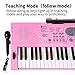 Hricane Keyboard Piano Lighted Keys for Beginner Adults Teens Kids, 61 Key Electronic Music Keyboard with Teaching Modes Powered by USB or Battery with LCD Display Microphone Headphone Jack