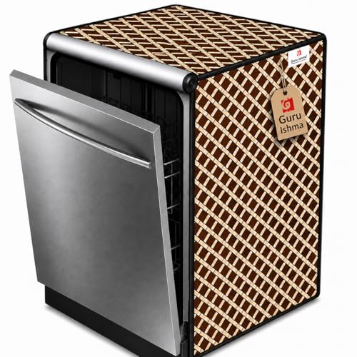 Image of Waterproof Dishwasher Cover for 12 to 15 Place Setting | Suitable with Bosch, LG, IFB, Hafele, Faber & More | Dustproof Appliance Protector Zip Cover Universal Fit-(63X63X88cms Design 19)