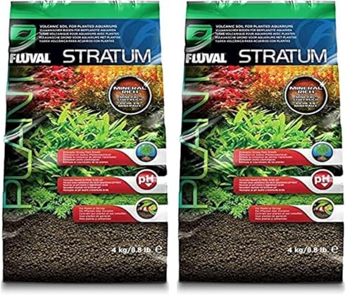 Fluval Substrat pour Aquarium Plant & Shrimp Stratum, 4 kg (Lot de 2)