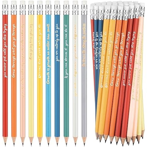 100 Pcs Inspirational School Pencils For Classroom - Wood Pencils With Encourage Positive Saying - First Day Of School Pencils Bulk For Kids Student Teacher Adults Classroom Supplies Cover
