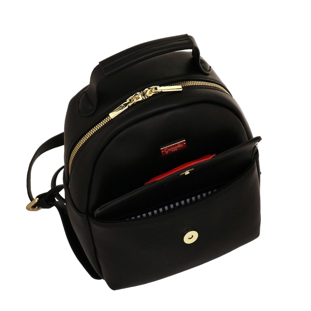 Camomilla Mochila Mujer, Piel Sintética, Colección Love Bag, Color Negro