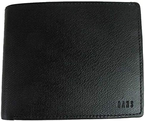 Amazon ダックス Daks レザー二つ折り財布 エンボス加工 牛革 小銭入 Daks刻印 日本製 ブラック 財布