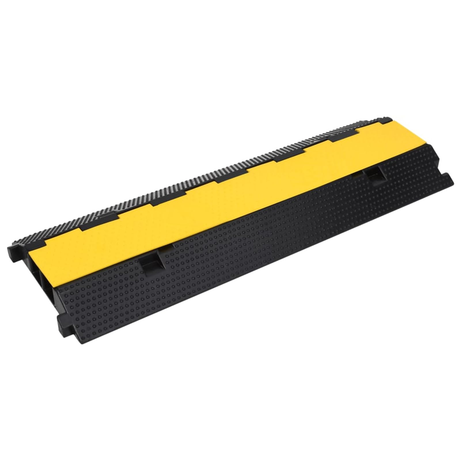 LAPOOH Rampa de protección de Cable 2 Canales 100 cm Goma, Pasacables Suelo, Canaleta Cables Suelo, Burlete Puerta Garaje, Canaletas para Cableado