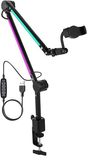 Miniatura 8 de Soporte de micrófono ST3 Soporte de brazo de brazo de escritorio soporte de micrófono, con clip mejorado para micrófono, adecuado para micrófono de