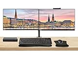 Lenovo ThinkVision T24v 24-inch, 2-Pack Bundle with T24i, HDMI, DisplayPort, Webcam, Speaker, Microphone, Dual Monitor Stand, ThinkPad USB-C Dock, MK270 Wireless Keyboard and Mouse, and Wrist Pad